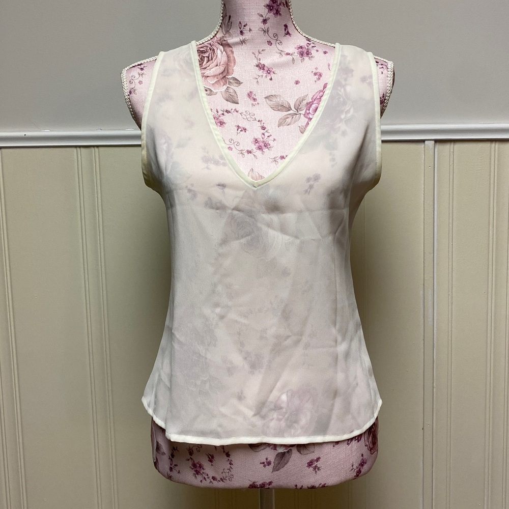 ANDREA JOVINE Tank Top White Sleeveless Blouse
